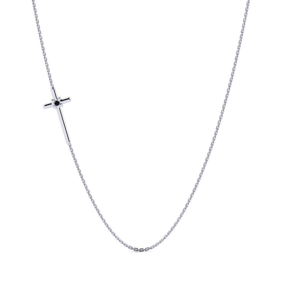 18ct White Gold Black Diamond Women's Necklace Grima