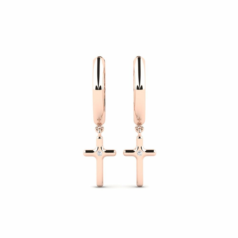 14K Rood Goud Dames Oorbellen Hullys