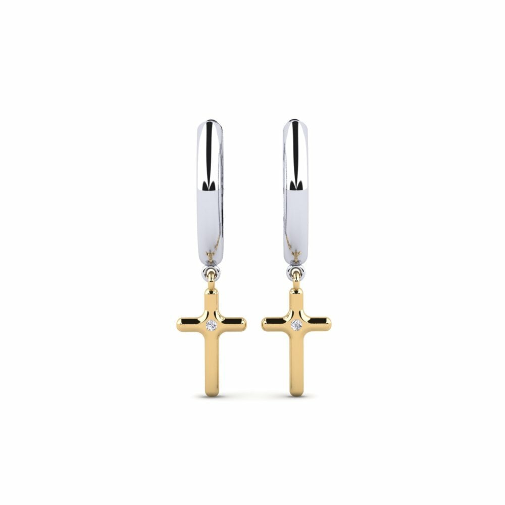 18ct White / Yellow Gold Women's Earring Hullys
