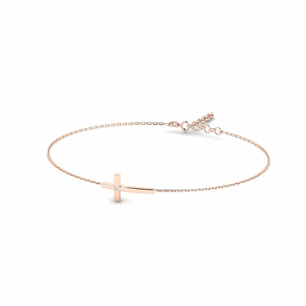 14K Rood Goud Dames Armband Ruhten