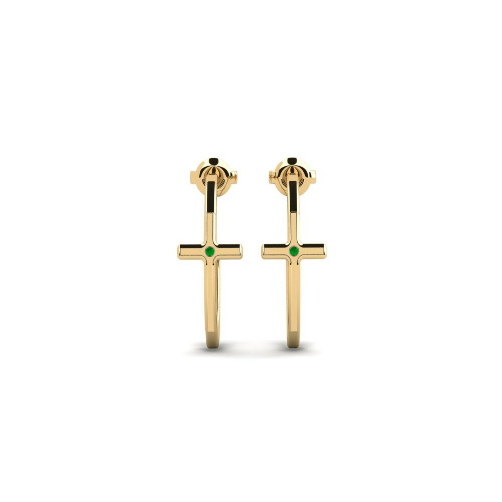 Émeraude Boucle d'oreille femme Selenia