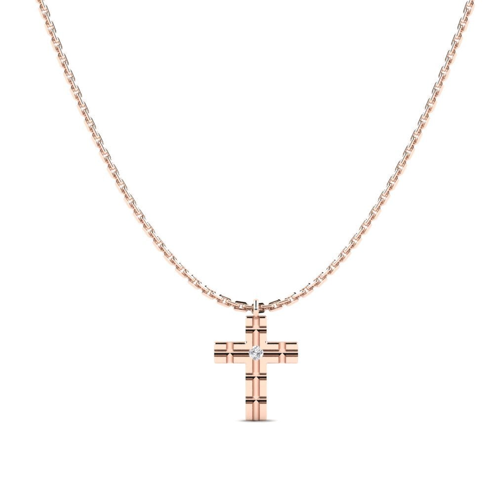 18k Oro Rosa Diamante Collar de Mujer Zamkati