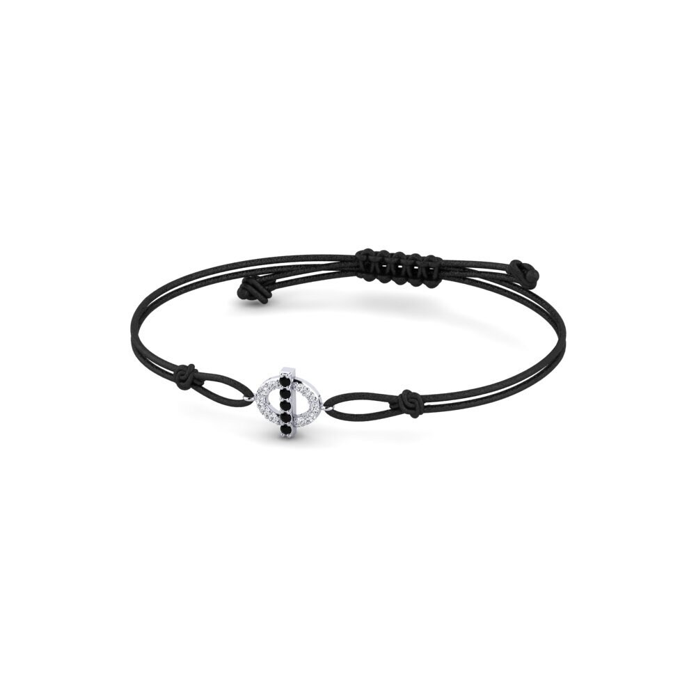 950 Palladium Black Sapphire Cord Bracelet Chanje