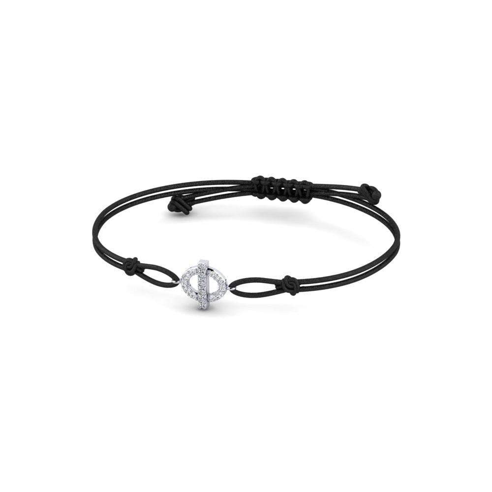 Platino Circonita Pulsera de cordón Chanje