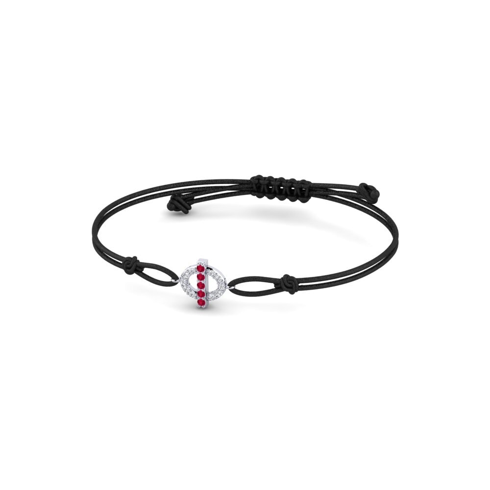 950 Platinum Ruby Cord Bracelet Chanje