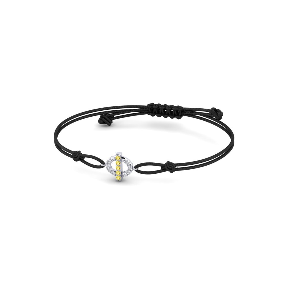 950 Platinum Yellow Sapphire Cord Bracelet Chanje