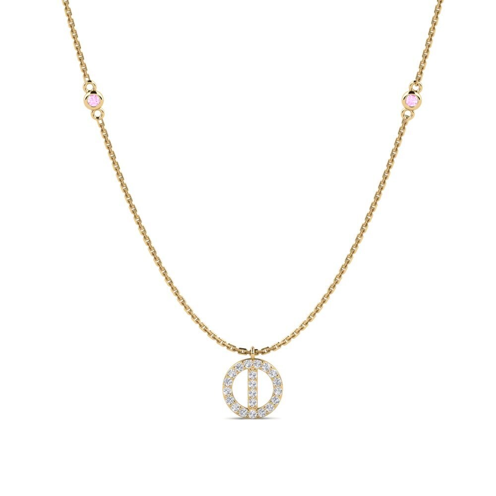 Pink Sapphire Women's Necklace Luzed