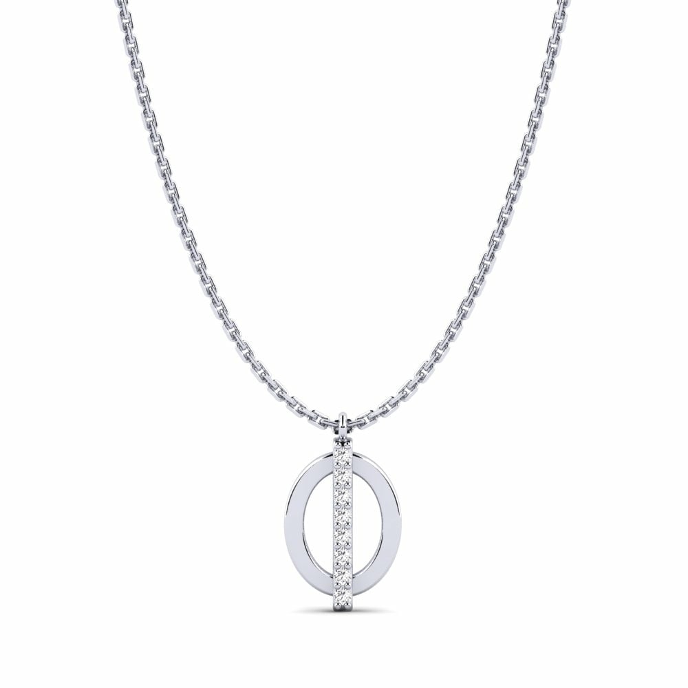 Or Blanc 18k Pendentif pour femme Mlha