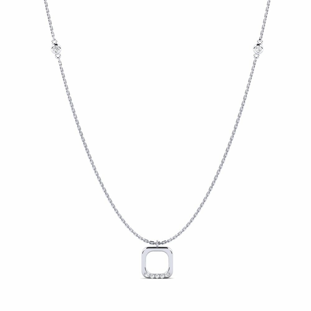 Or Blanc 18k Collier pour femme Tageszeit