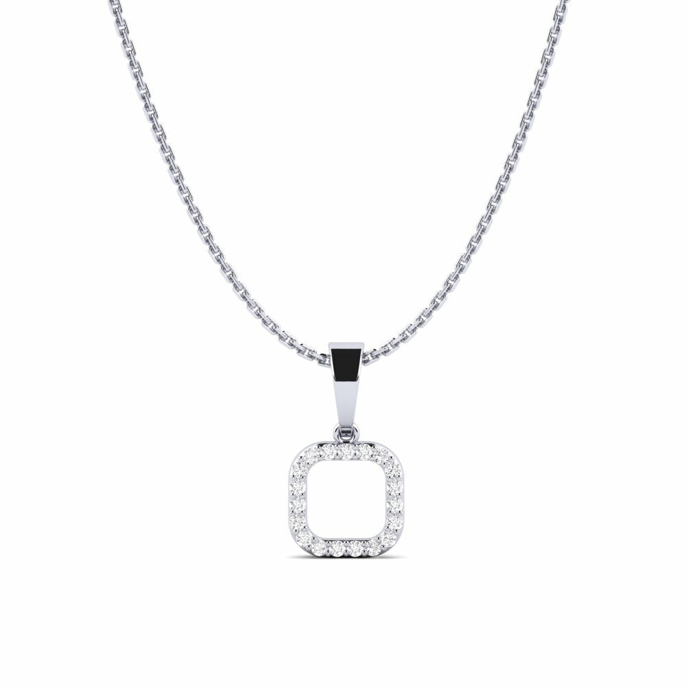 Or Blanc 18k Pendentif pour femme Vierkant