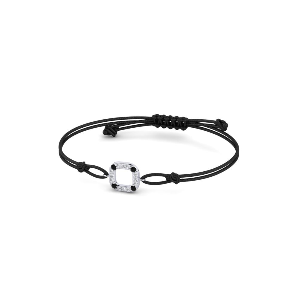 950 Palladium Black Sapphire Cord Bracelet Xylit