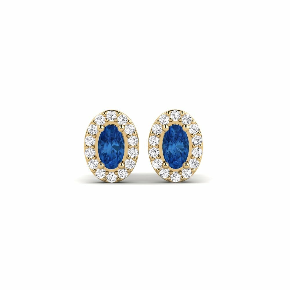 Oval Dark Blue Zirconia Women's Earring Amagat