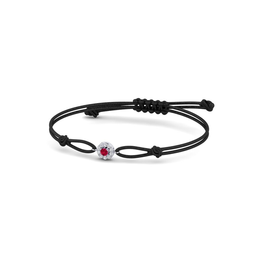 950 Platinum Ruby Cord Bracelet Menarik