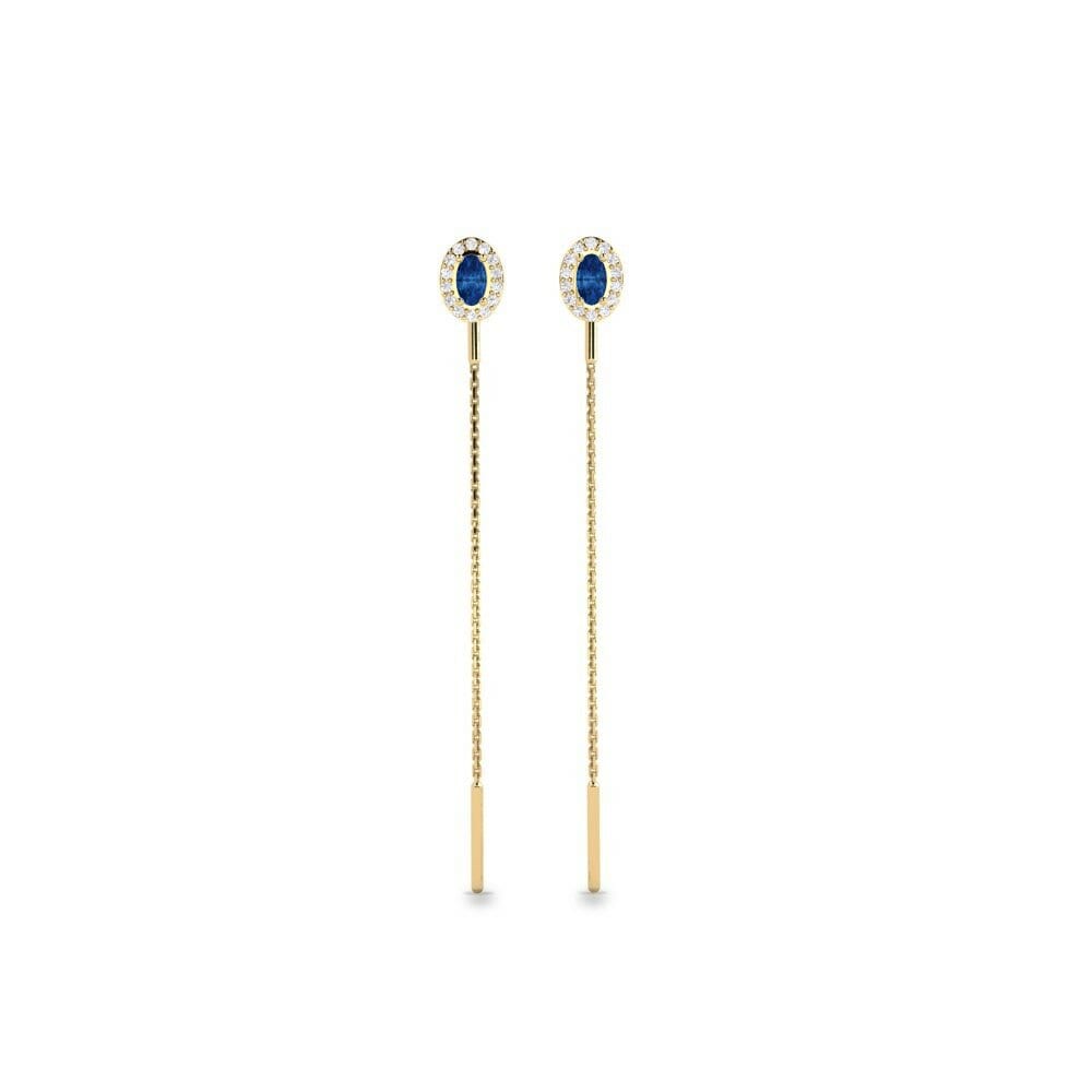 Oval Dark Blue Zirconia Women's Earring Venustas