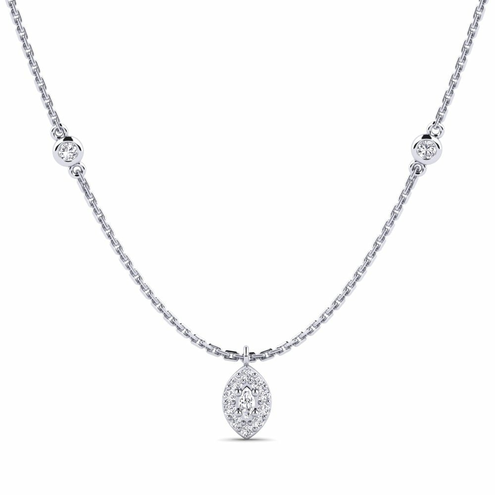 14k Oro Blanco Collar de Mujer Wunizsa