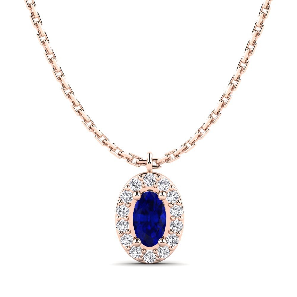 14ct Rose Gold Sapphire Women's Pendant Yeset