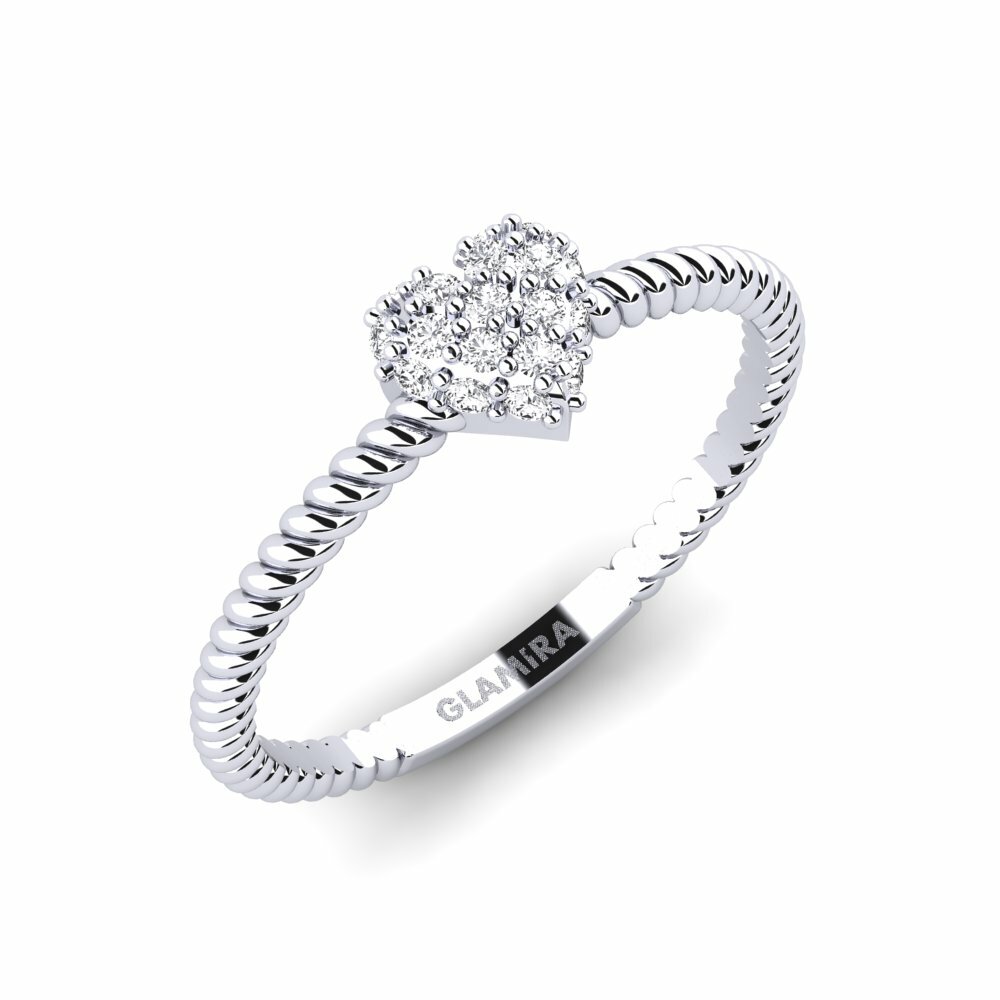 9ct White Gold Stackable Ring Catrin