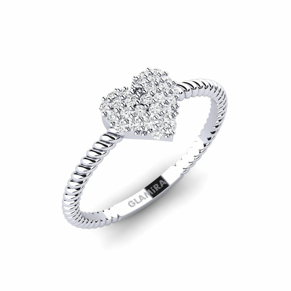 9ct White Gold Stackable Ring Jezebel