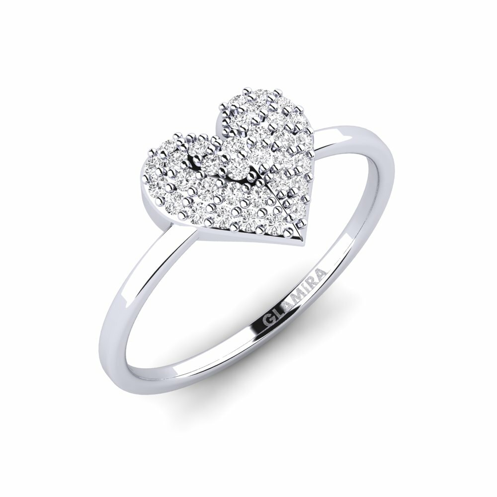 9ct White Gold Ring Mille