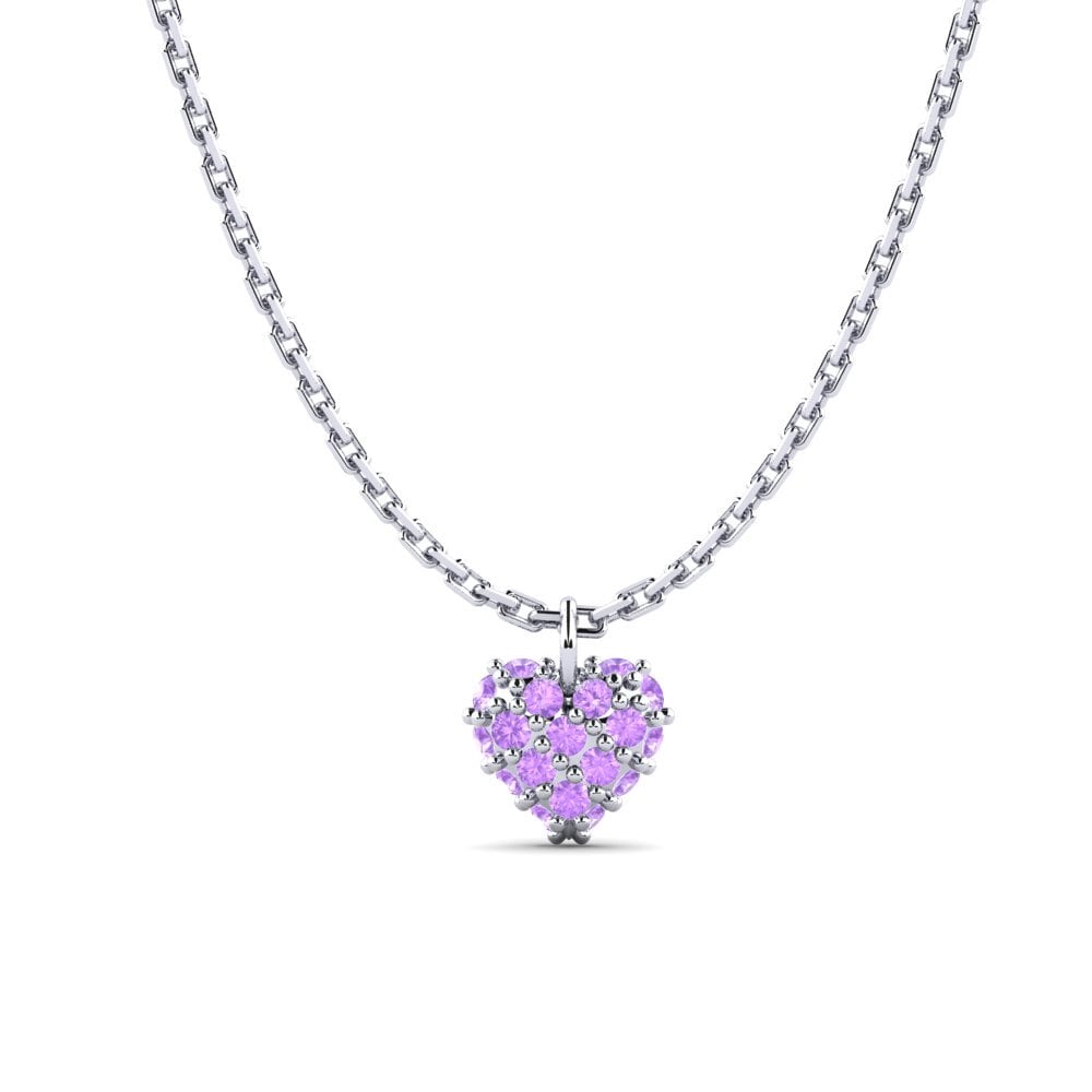 9ct White Gold Amethyst Women's Pendant Respeto