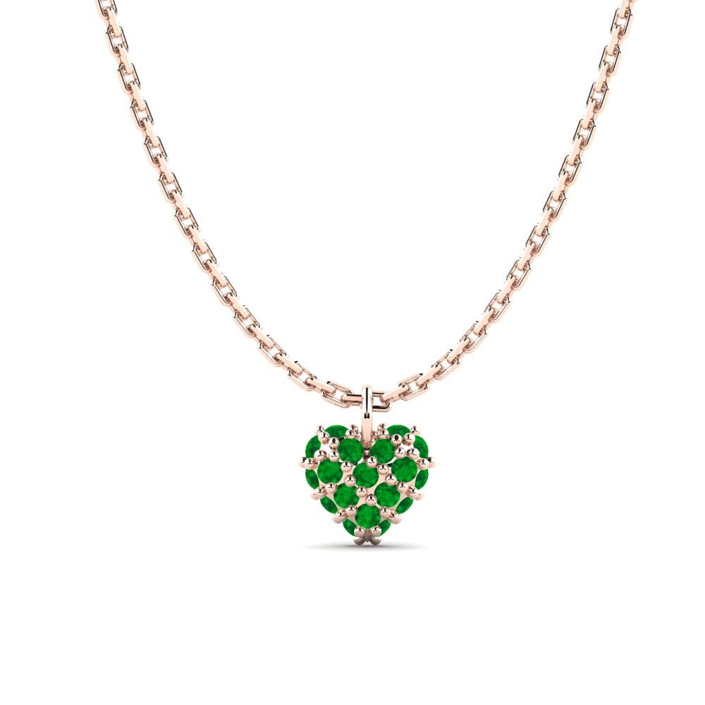 14K Rose Gold Emerald Women's Pendant Respeto
