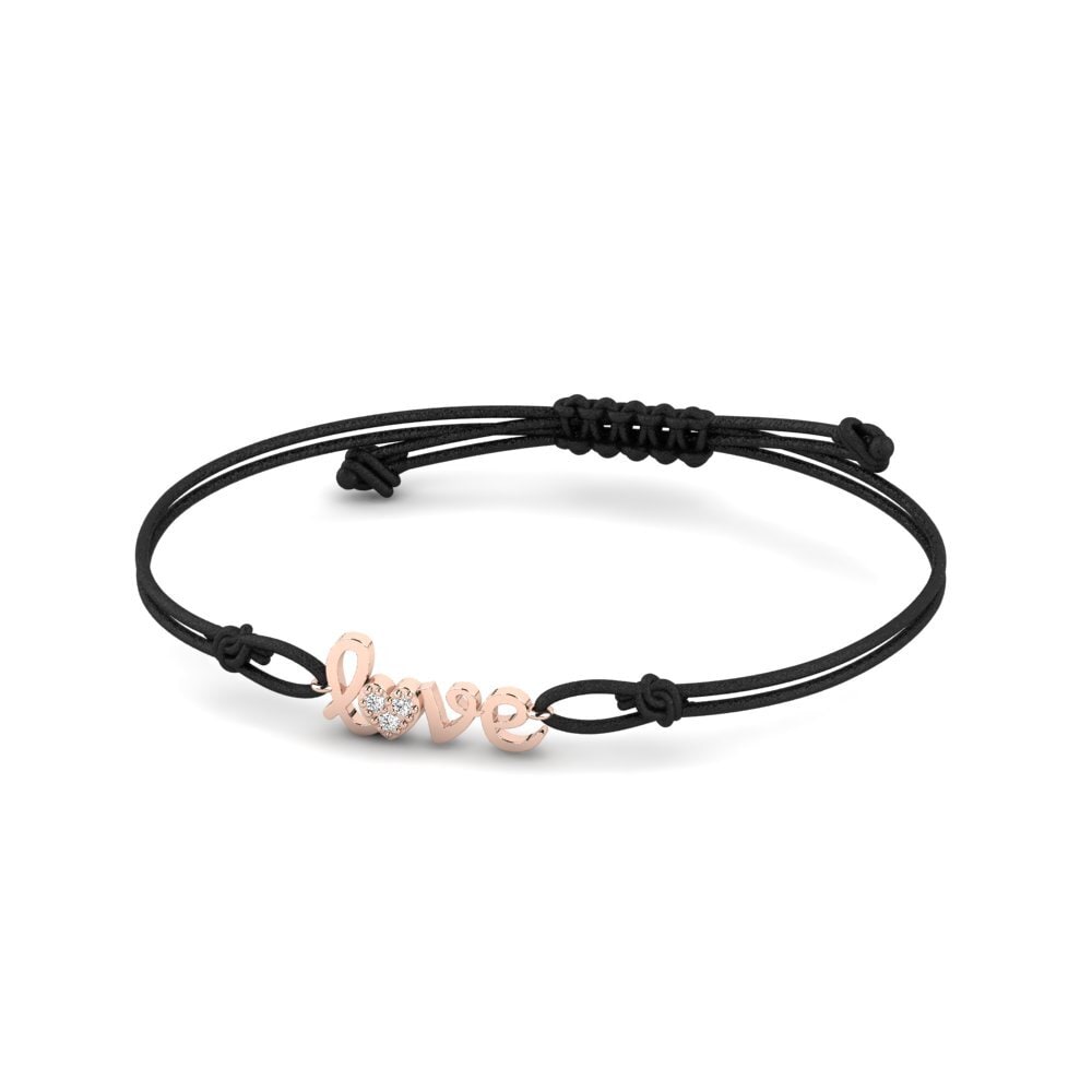 9ct Rose Gold Moissanite Cord Bracelet Prekat