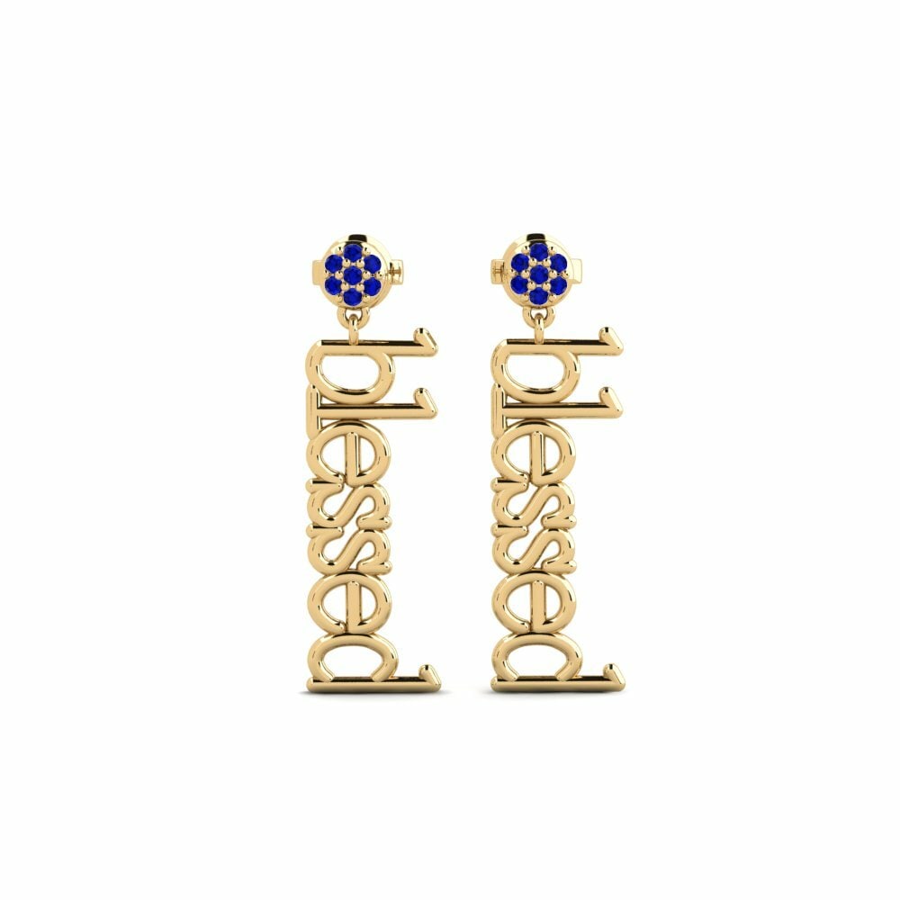Saphir Boucle d'oreille femme Tigoa