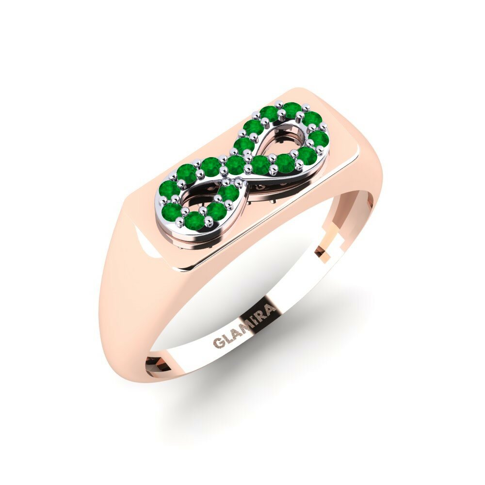 Or Rose& Blanc 14k Émeraude Bague Arwa