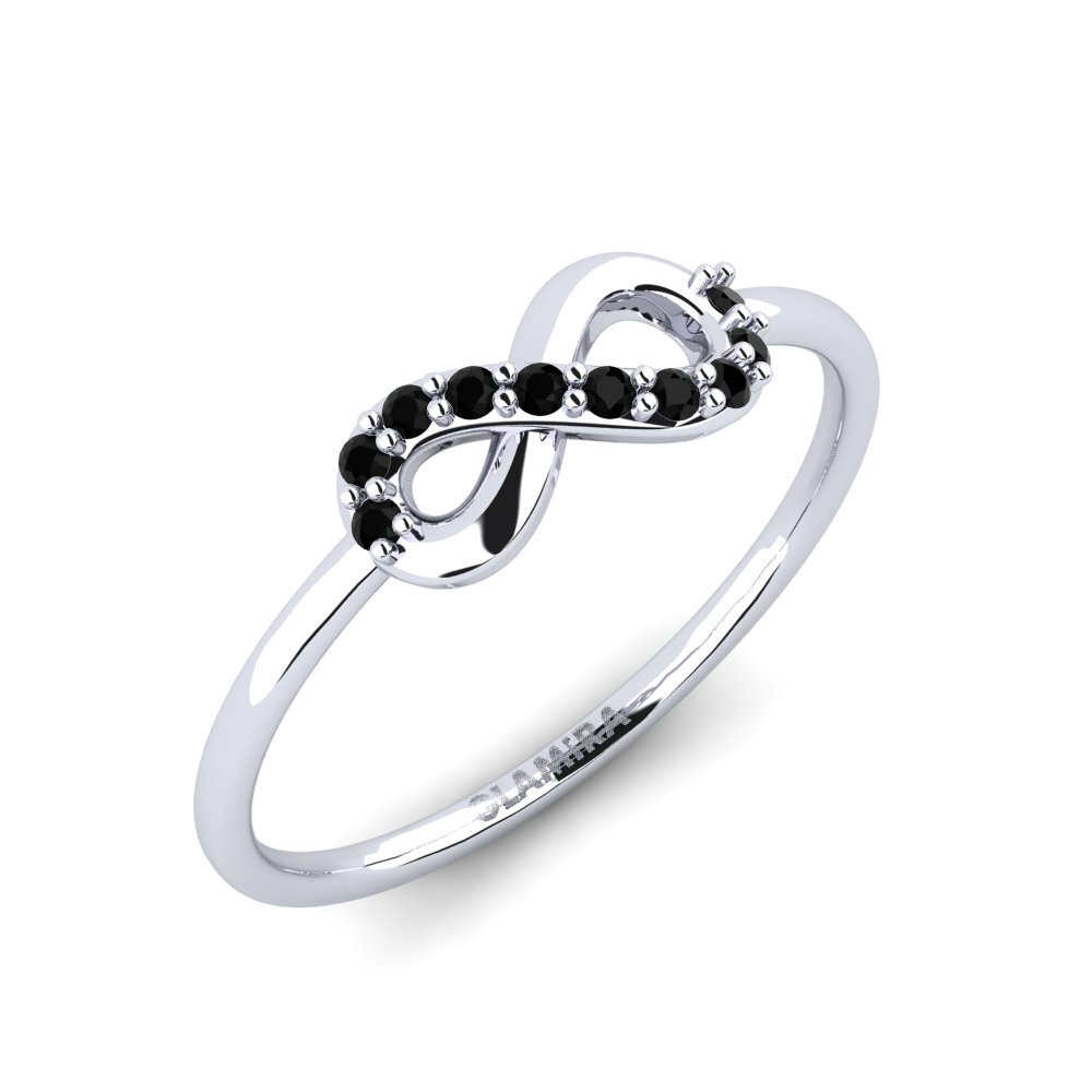 950 Platinum Black Diamond Stackable Ring Nizar