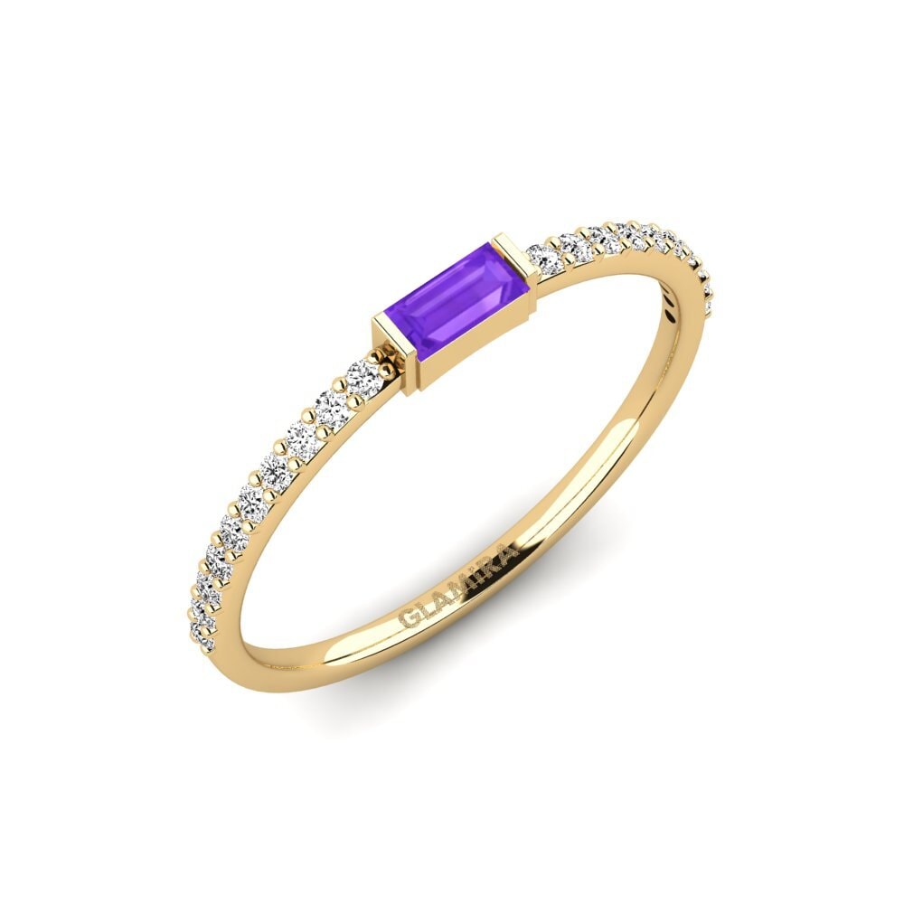 Baguette Amethyst Verlobungsring Flugbo