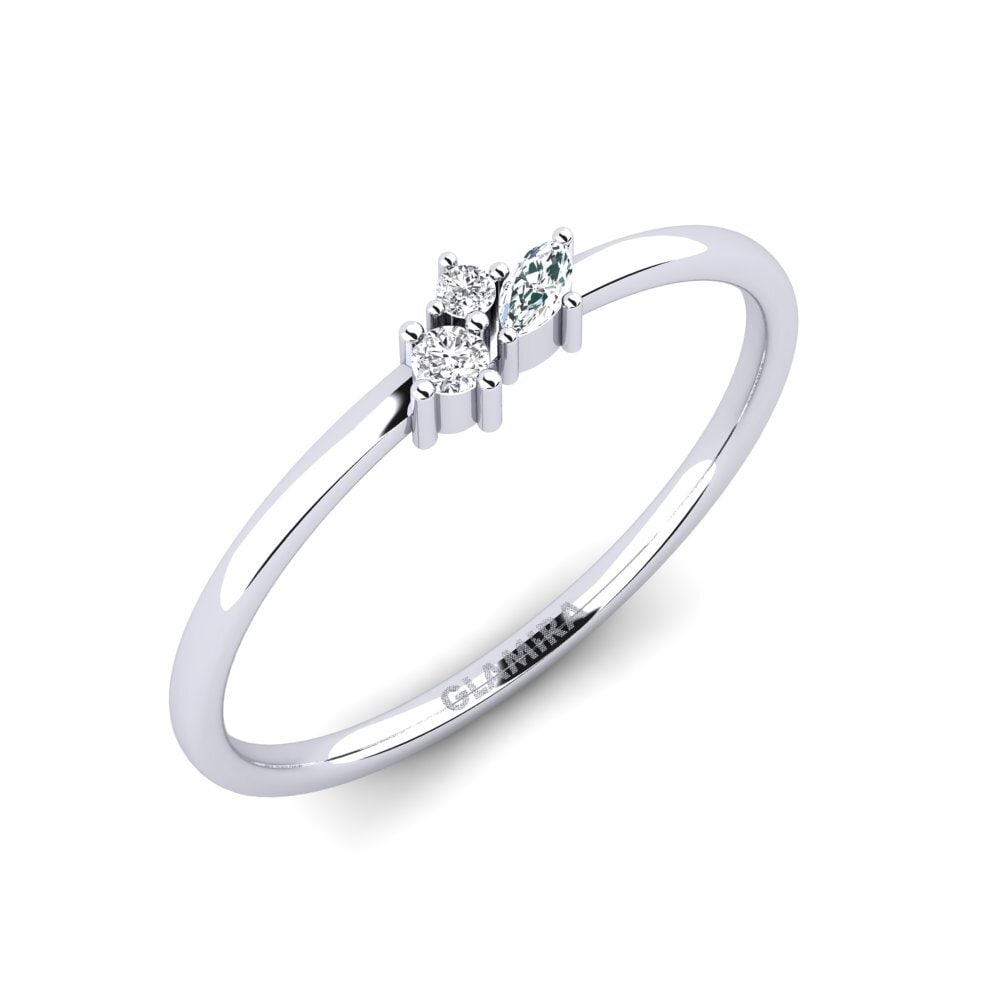 14k White Gold Zirconia Ring Manalg