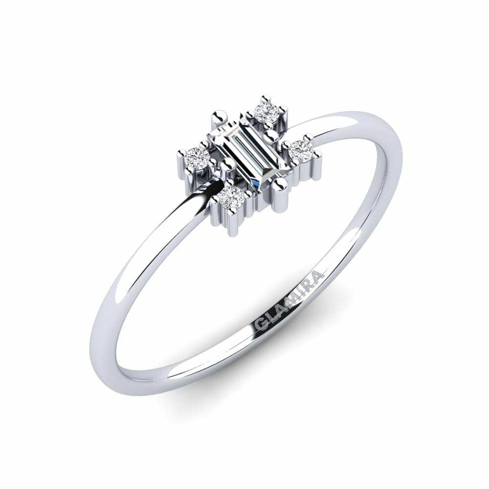 950 Platinum Zirconia Ring Saino