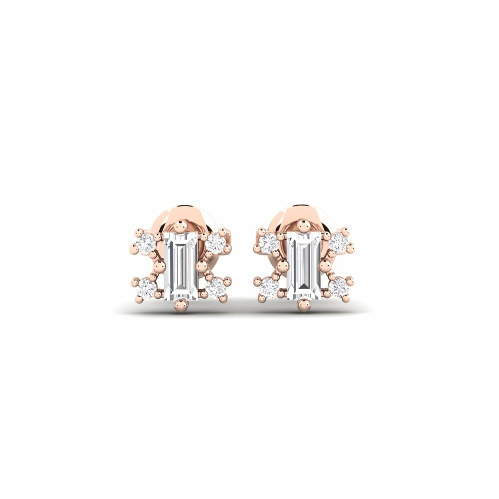 750 Rood Goud Dames Oorbellen Texy