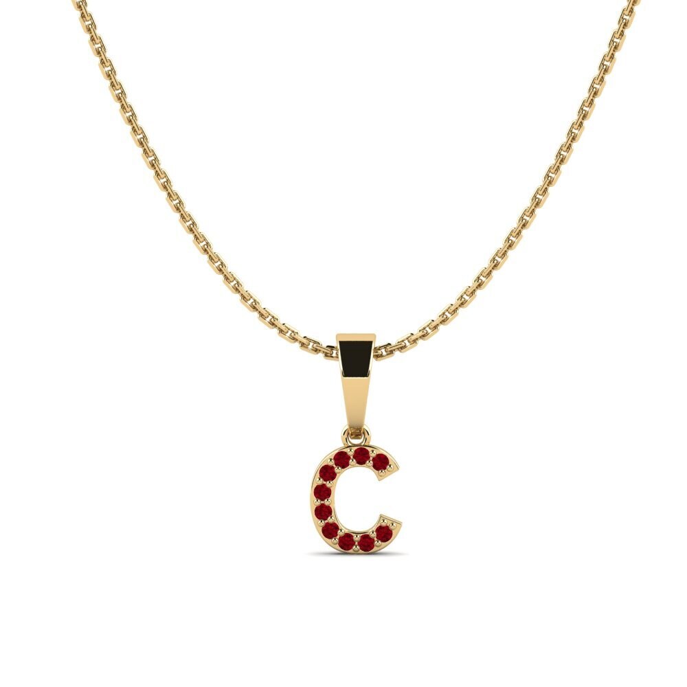 Roter Zirkonia Damen anhänger Monto - C