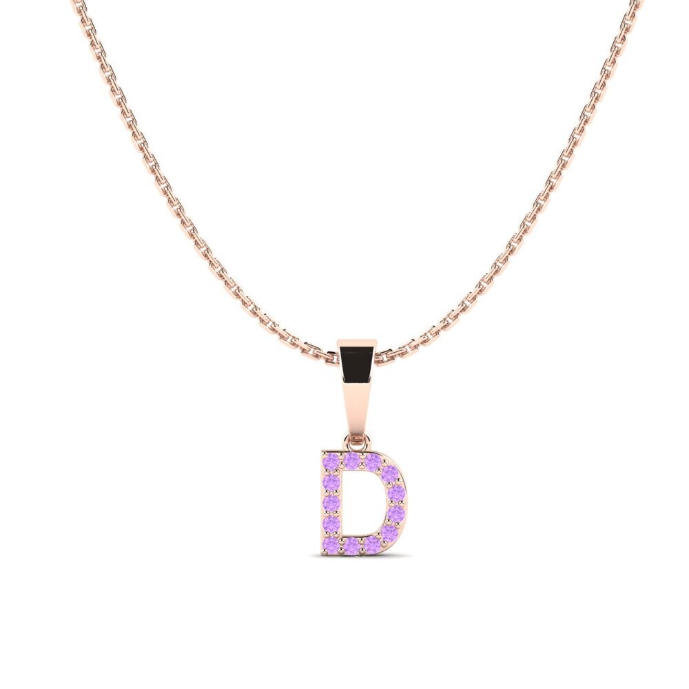 Rotgold 585 Amethyst Damen anhänger Monto - D