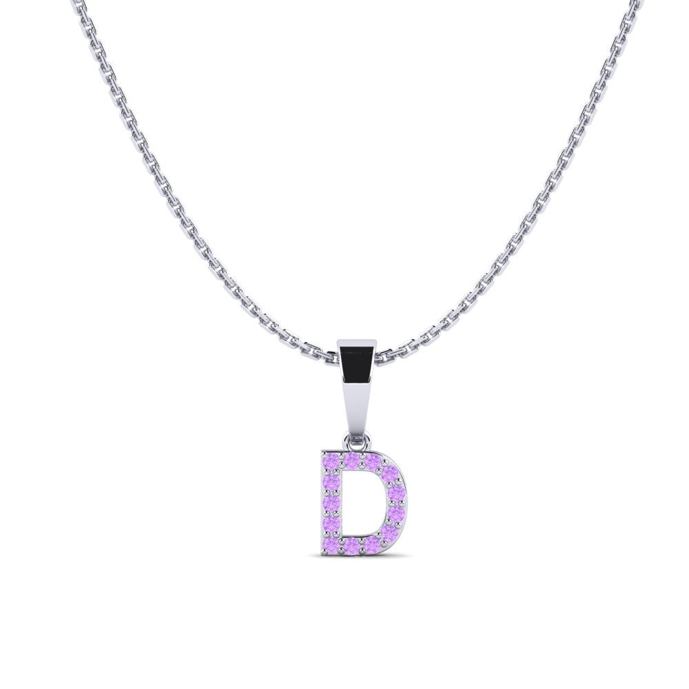 Weiß-Silber Amethyst Damen anhänger Monto - D