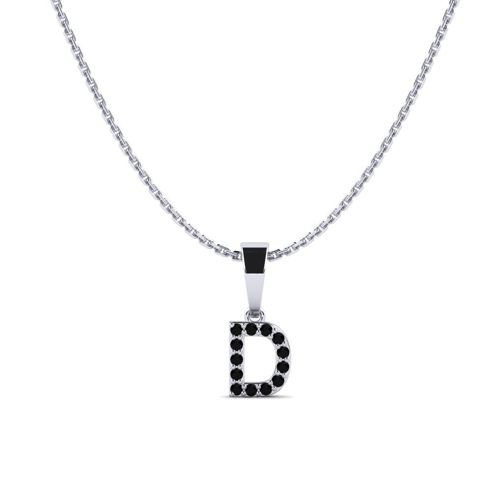 Weißgold 585 Schwarzer Diamant Damen anhänger Monto - D