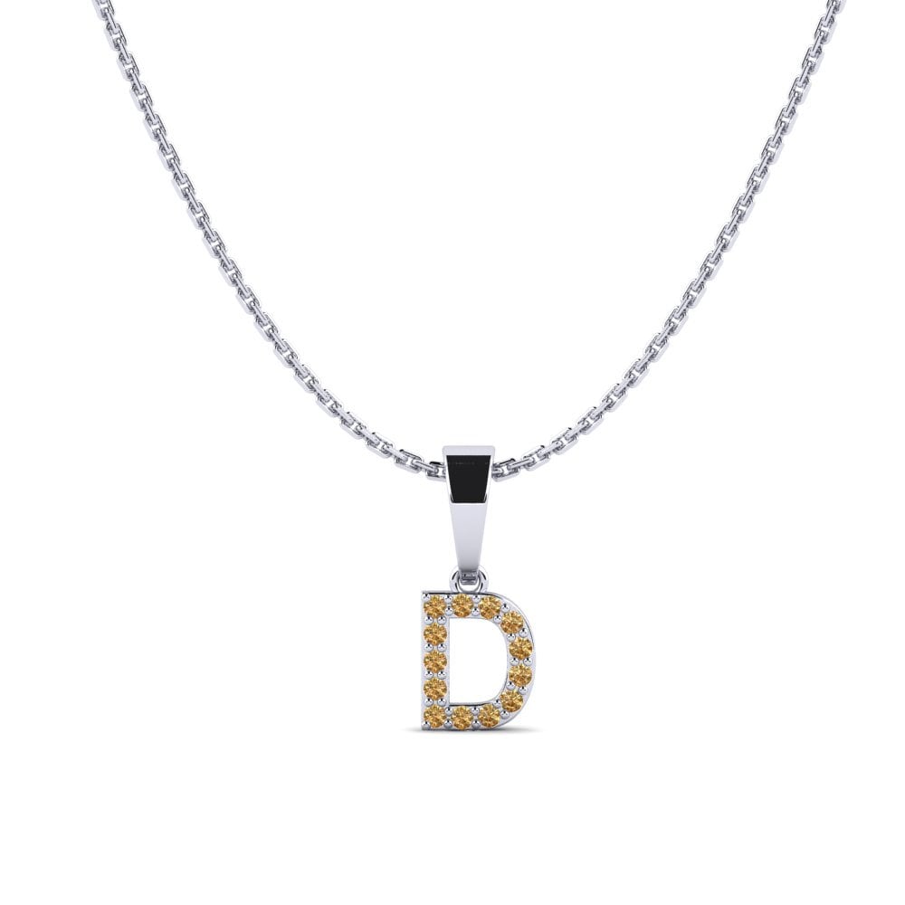 Weiß-Silber Brauner Diamant Damen anhänger Monto - D