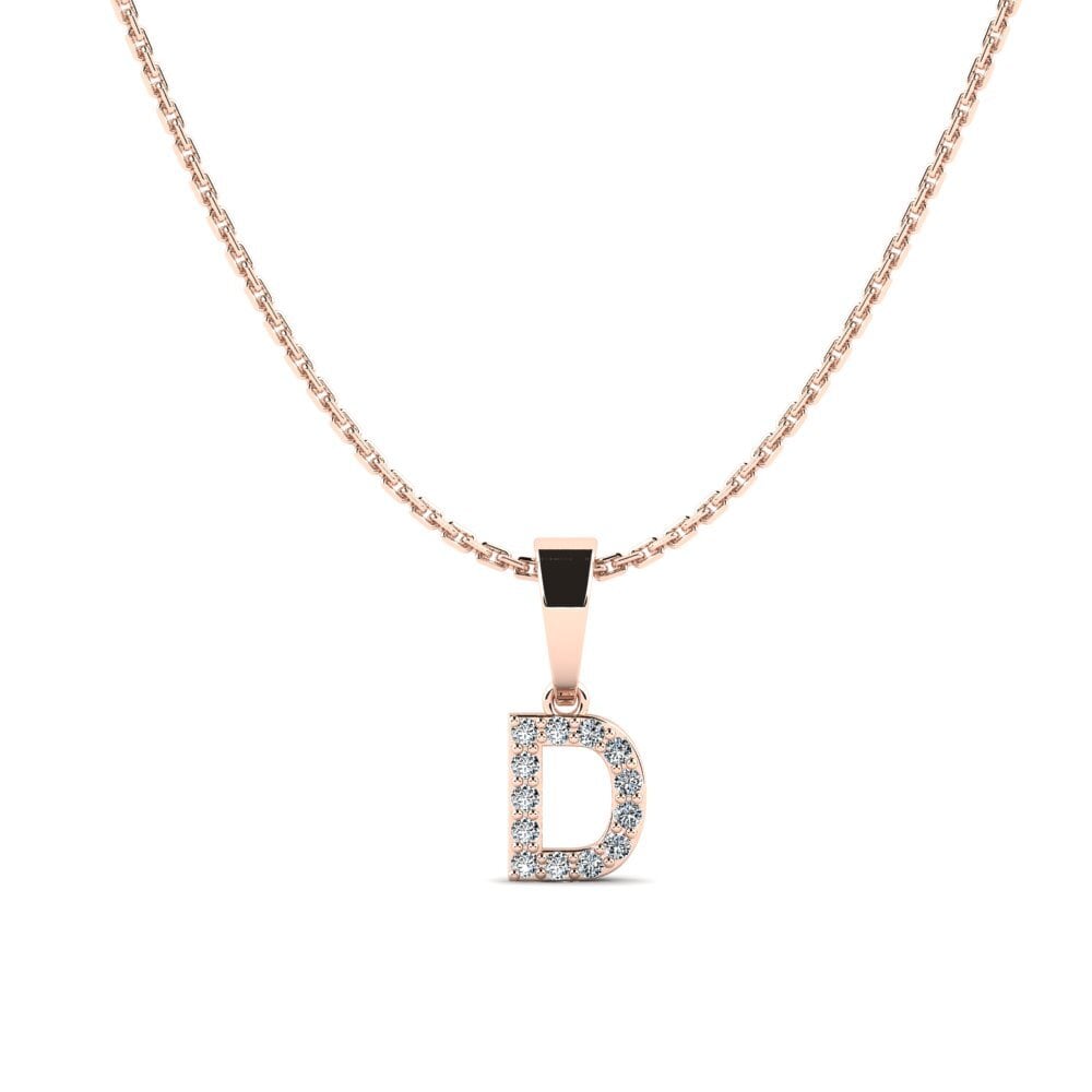 Rotgold 375 Zirkonia Damen anhänger Monto - D