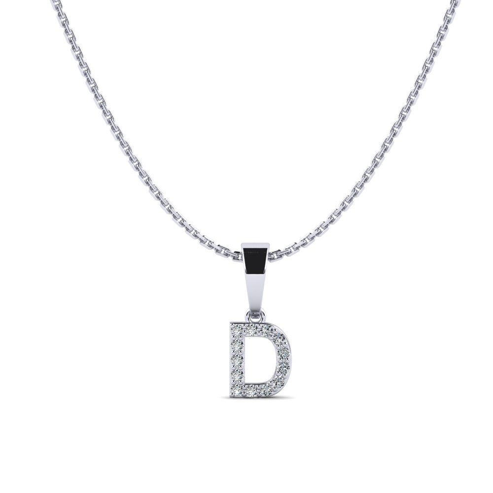 950 Platin Zirkonia Damen anhänger Monto - D