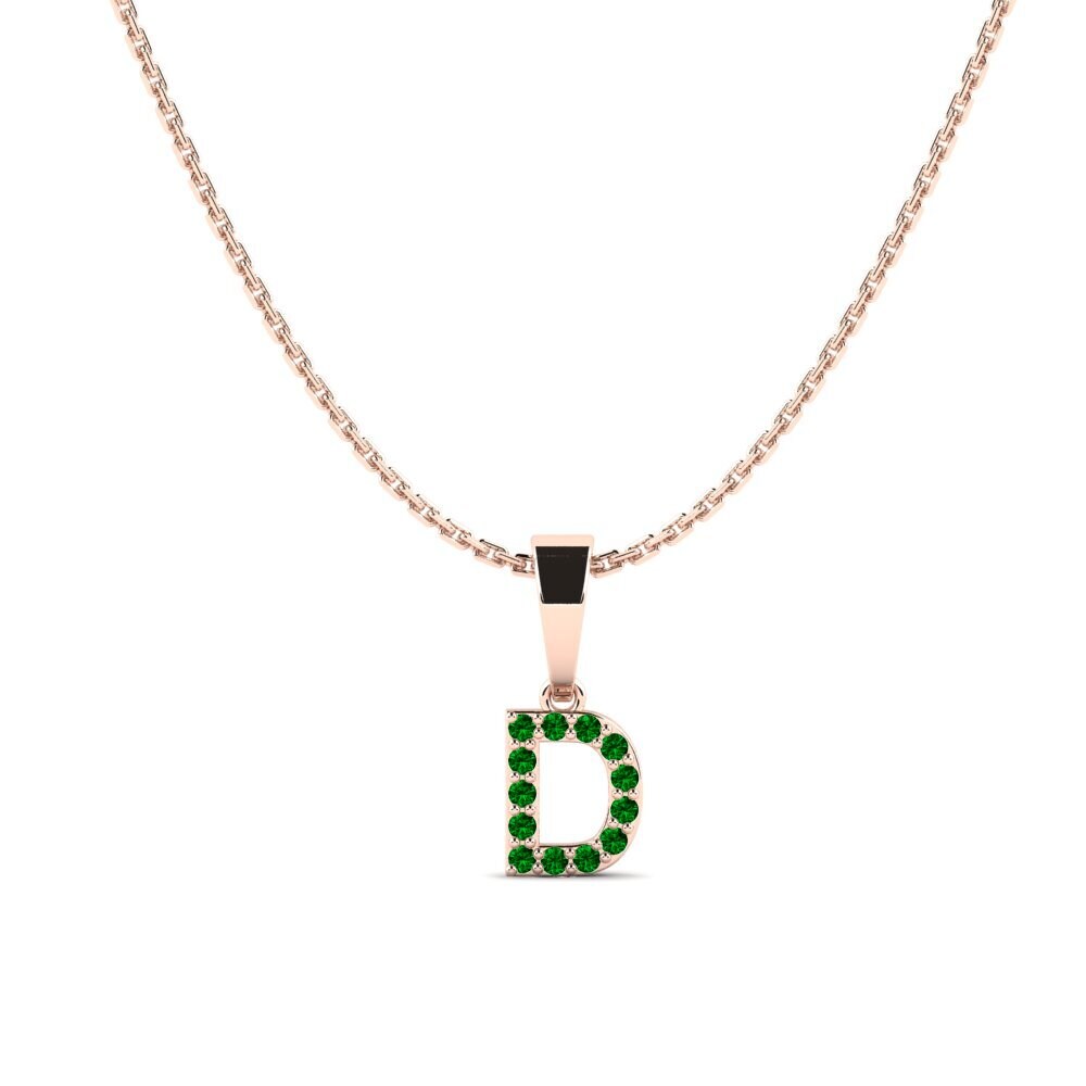Rotgold 585 Grüner Zirkonia Damen anhänger Monto - D