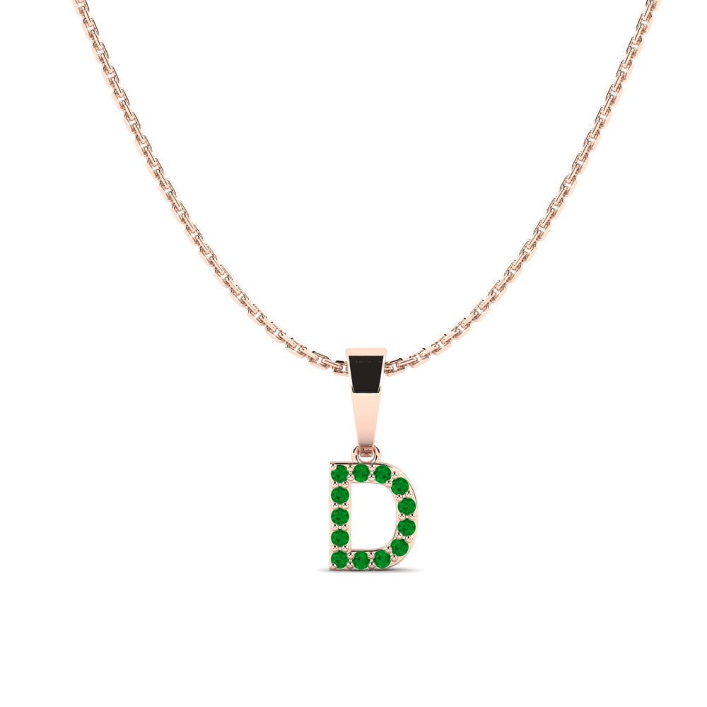Rotgold 585 Smaragd Damen anhänger Monto - D