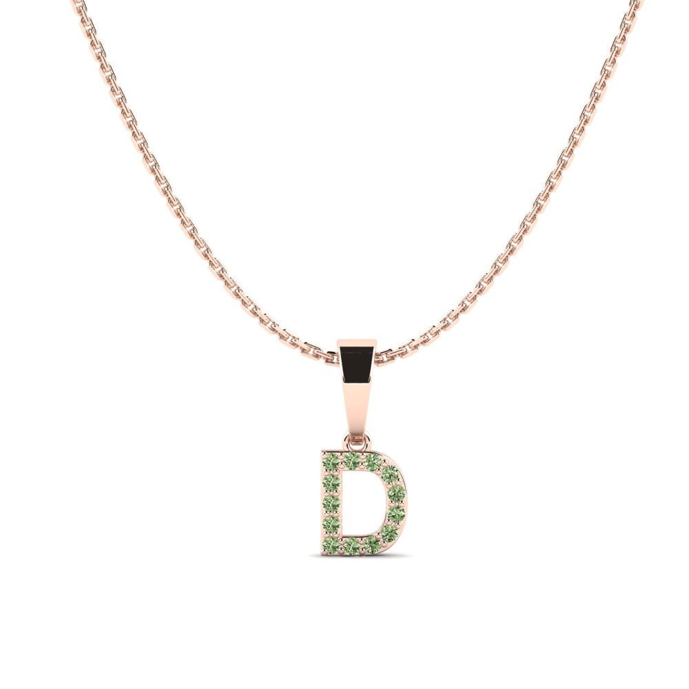 Rotgold 585 Grüner Diamant Damen anhänger Monto - D