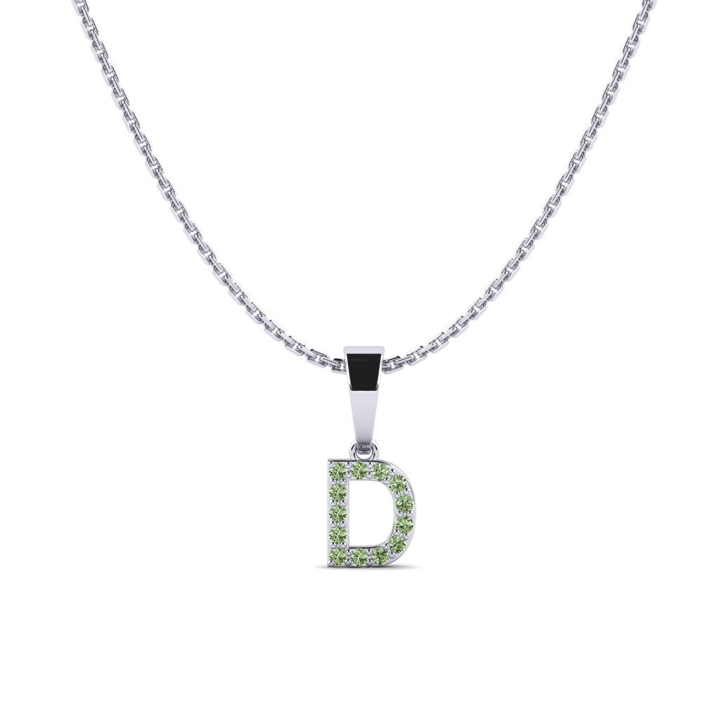 950 Palladium Grüner Diamant Damen anhänger Monto - D
