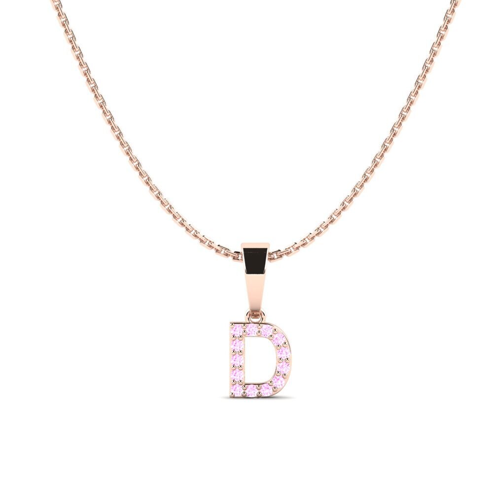 Rotgold 750 Rosa Saphir Damen anhänger Monto - D