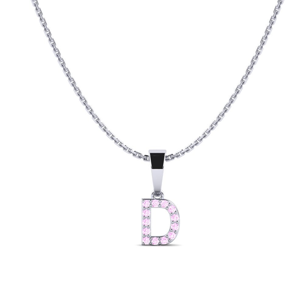 950 Platin Rosa Saphir Damen anhänger Monto - D