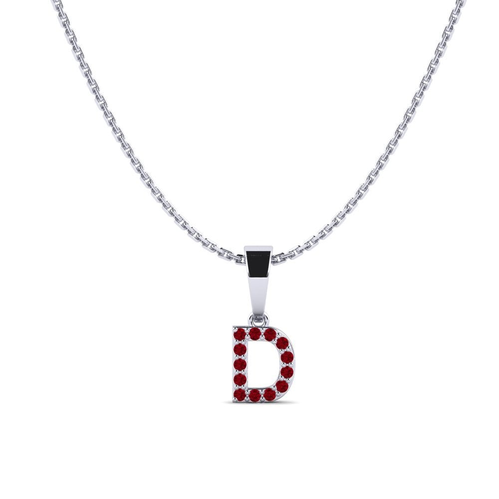 Weißgold 750 Roter Zirkonia Damen anhänger Monto - D