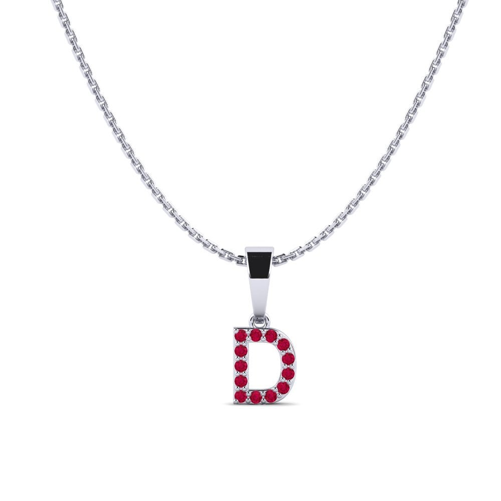 950 Palladium Rubin Damen anhänger Monto - D