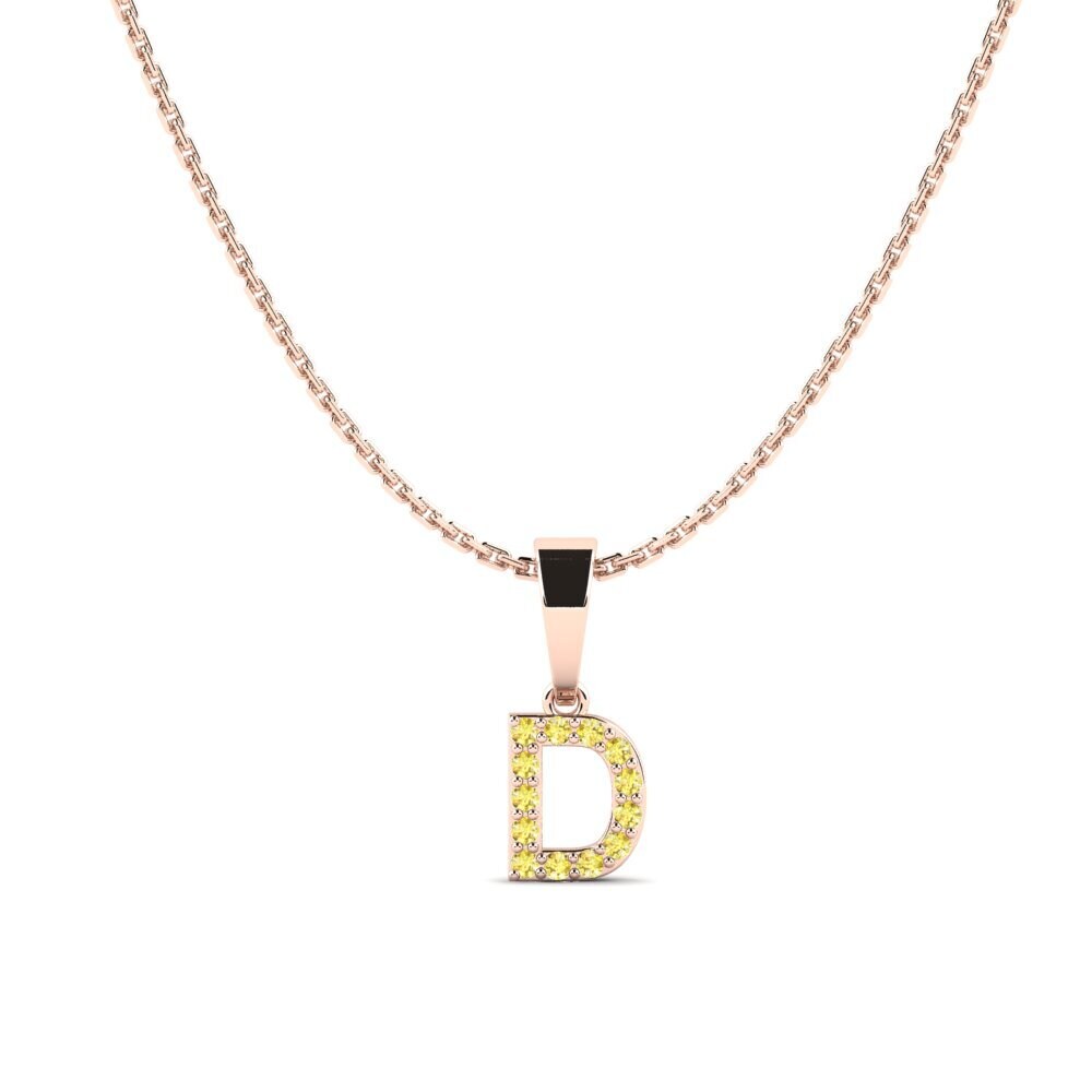 Rotgold 750 Gelber Saphir Damen anhänger Monto - D