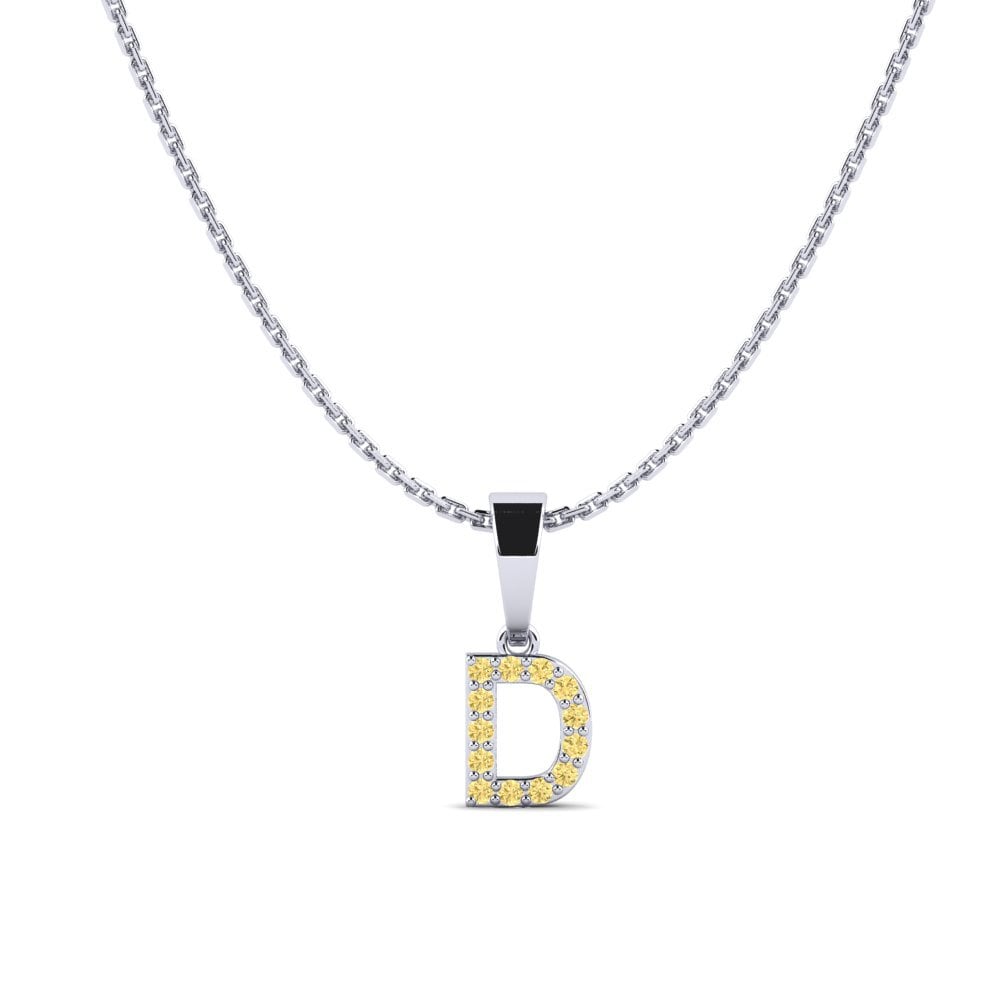 Weißgold 585 Gelber Diamant Damen anhänger Monto - D